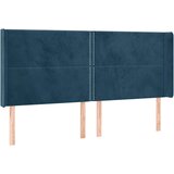  Uzglavlje s ušima tamnoplavo 203x16x118/128 cm baršunasto | shoptok.hr