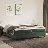 The Living Store Posteljni okvir temno zelen 200x200 cm žamet - Box Spring Posteljni Okvir, (21488358) Cene