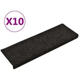  Otirači za stepenice 10 kom crni 65x21x4 cm prošiveni | shoptok.hr
