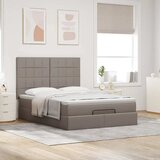  Otomanski krevet s madracem smeđesivi 140x200 cm tkanine | shoptok.hr
