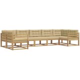  Set vanjskih sofa 7 kom. Bijela i bež Smeđa 404 x 166,5 x 73 cm | shoptok.hr