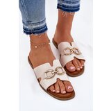EVENTO Ladies Flat Slippers With Decorative Detail Beige Amiresna Cijene