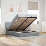 Maison Chic Otomanski Posteljni okvir - Dvoposteljna postelja - Zakonska postelja z vzmetnico siv 140x200 cm blago-J1811, (21768325) | Shoptok.si