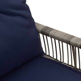  Zunanja klop z blazino 4 pcs Siva in mornarsko modra poli ratan, (5000273460) | Shoptok.si