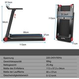  Sklapna traka za trčanje za dom s Bluetooth aplikacijom (zvučnik), do 90 kg, crno-crvene boje | shoptok.hr