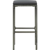 Poli 8-dijelni vrtni barski set od poliratana s jastucima sivi | shoptok.hr