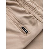 Ombre Men's cotton cargo shorts with elastic waistband - beige | ePonuda.com