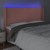  LED uzglavlje Ružičasta 163x16x118/128 cm baršunasto | shoptok.hr