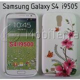  Gumijasti / gel etui Art za Samsung Galaxy S4 i9500 - White Flowers & Butterflies Cene