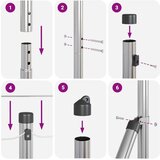 vidaXL varjena žična ograja z 13 flanšnimi stebri 1,5x50 m iz pocinkanega jekla | Shoptok.si