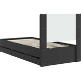  Krevetna konstrukcija s pohranom i uzglavljem Crna 90 x 200 cm | shoptok.hr