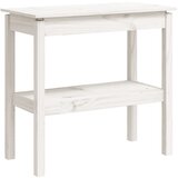 Maison Chic konzolna miza - miza ob steni bela 80x40x75 cm trdna borovina, (21786151) Cene