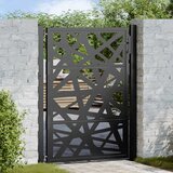vidaXL Vrtna vrata Black 105x130 cm Steel Light Design Cene