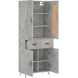  Visoka komoda siva betona 69,5x34x180 cm od konstruiranog drva Slike