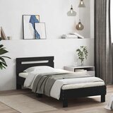  Okvir za krevet s uzglavljem i LED svjetlima crni 75x190 cm | shoptok.hr