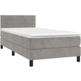 Box spring postelja z vzmetnico svetlo siv 90x190 cm žamet, (20724467) | Shoptok.si