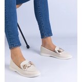 D/CEO marka niezdefiniowana Beige loafers decorated with a bow and a gold teddy bear Nensi | ePonuda.com