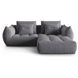 Micadoni Temno siva kotna sedežna garnitura iz tkanine bouclé (s kotom po izbiri) Bloom – Home Cene