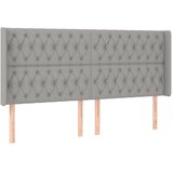  Uzglavlje s ušima svjetlosivo 203x16x118/128 cm od tkanine | shoptok.hr