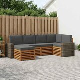  Set vanjskih sofa 6 kom. Prirodna i antracit Poliester 255 x 136,5 x 73 cm | shoptok.hr