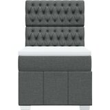 vidaXL Box spring postelja z vzmetnico temno siva 100x200 cm blago | Shoptok.si