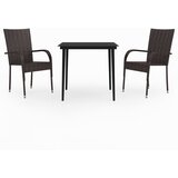  3-dijelni vrtni blagovaonski set smeđe-crni | shoptok.hr