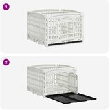  Igraonica za pse s 4 panela 122 x 106,5 x 82 cm Plastika Bijela | shoptok.hr