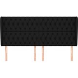  Uzglavlje s ušima crno 183x23x118/128 cm od tkanine | shoptok.hr