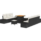  Sjedeća garnitura za vrt 10 kom. Crna poliratan 294 x 62 x 85 cm | shoptok.hr