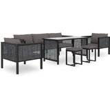  Modularna kutna sofa od poliratana s lijevim naslonom antracit | shoptok.hr