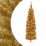  Umjetno usko božićno drvce s kuglicama 180 cm 300 LED lampica | shoptok.hr