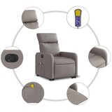  Električni masažni naslonjač na podizanje od tkanine smeđesivi | shoptok.hr