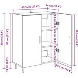  Strani šal Star les 69,5 x 34 x 90 cm Konstruiran les, (5000218051) | Shoptok.si