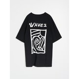 Sinsay Pamučna majica s natpisom Waves | shoptok.hr