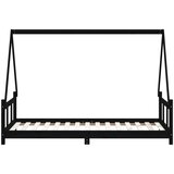  Okvir za dječji krevet crni 90 x 190 cm od masivne borovine | shoptok.hr