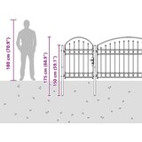  Vrata Ograde za Vrt s Arhivnim Vrh Siva 500 x 75 cm Čelik | shoptok.hr
