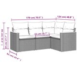  4-dijelni set vrtnih sofa od poliratana s jastucima crni | shoptok.hr