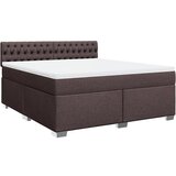 vidaXL Box spring postelja z vzmetnico temno rjava 180x200 cm blago, (21306051) Cene