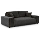 Ropez Temno siva sedežna garnitura iz rebrastega žameta 213 cm Justin – | Shoptok.si