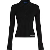 Karl Lagerfeld Majice z dolgimi rokavi KLJ Ls Knitted Polo B1W18026 Črna Cene