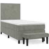 Box spring krevet s madracem svjetlosivi 100x200 cm baršunasti | shoptok.hr