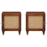  Noćni ormar Smeđa 40 x 33,5 x 46 cm Čvrsto drvo akacije | shoptok.hr