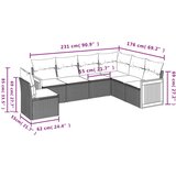  6-dijelni set vrtnih sofa s jastucima bež od poliratana | shoptok.hr