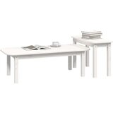  Komplet klubskih mizic 2-delni bela trdna borovina, (20712237) | Shoptok.si