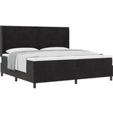 vidaXL Box Spring Postelja z Mattresom Črna 200x200 cm Žamet, (22050960) | Shoptok.si