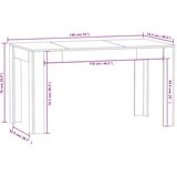 Blagovaonski stol crni 140 x 74,5 x 76 cm od iverice | shoptok.hr