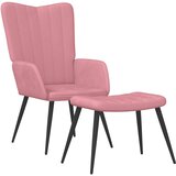  Stolica za opuštanje s osloncem za noge ružičasta baršunasta | shoptok.hr