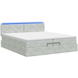  Krevet od pjene s madracem i LED-om Svjetlosiva 200 x 200 cm | shoptok.hr