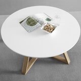 Bessagi Home klubska miza mattia, bela, hrast, Ø 80 cm | Shoptok.si
