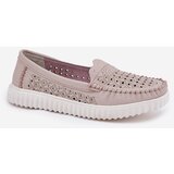 VINCEZA Leather Women's Moccasins With Openwork Pattern | shoptok.hr